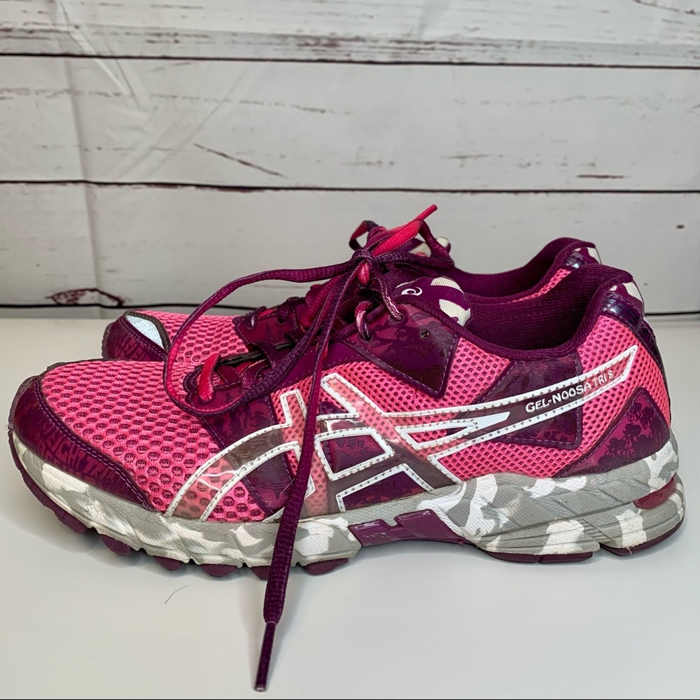 Asics Pink and Magenta Women's Athletic Running Shoes